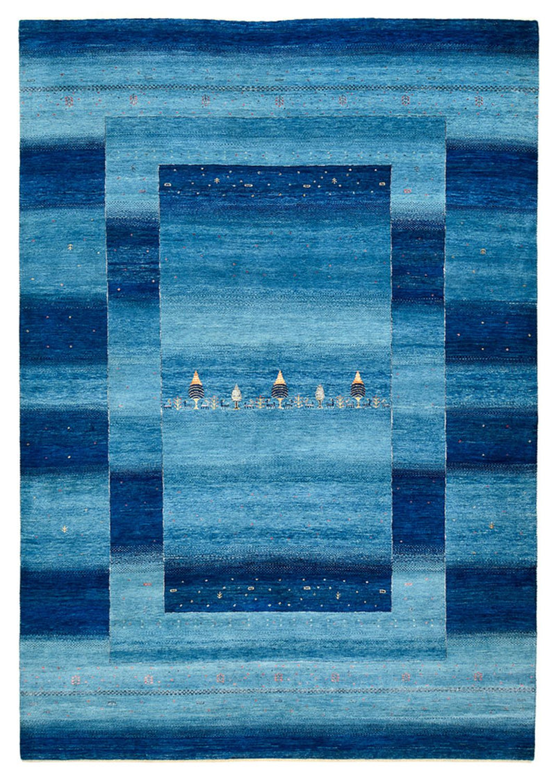 Gabbeh Rug - Loribaft Indus - 294 x 205 cm - sea blue