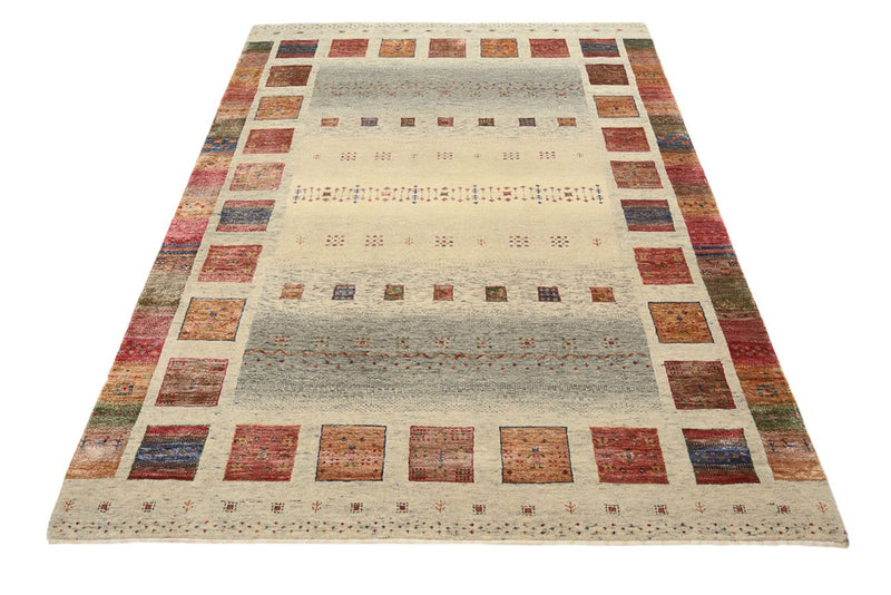 Gabbeh Rug - Loribaft Indus - 207 x 158 cm - dark beige