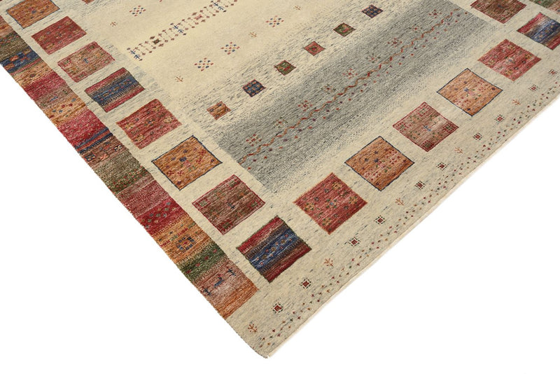 Gabbeh Rug - Loribaft Indus - 207 x 158 cm - dark beige
