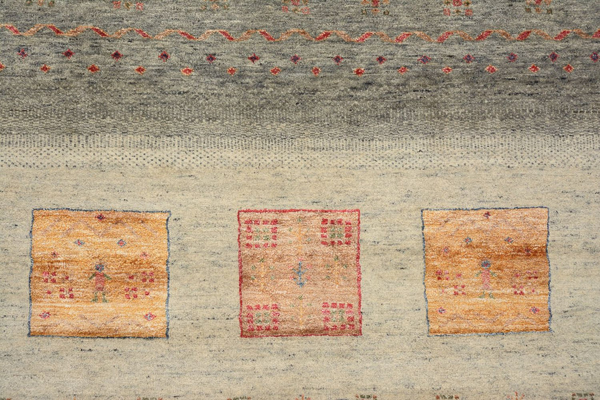 Gabbeh Rug - Loribaft Indus - 336 x 250 cm - dark beige