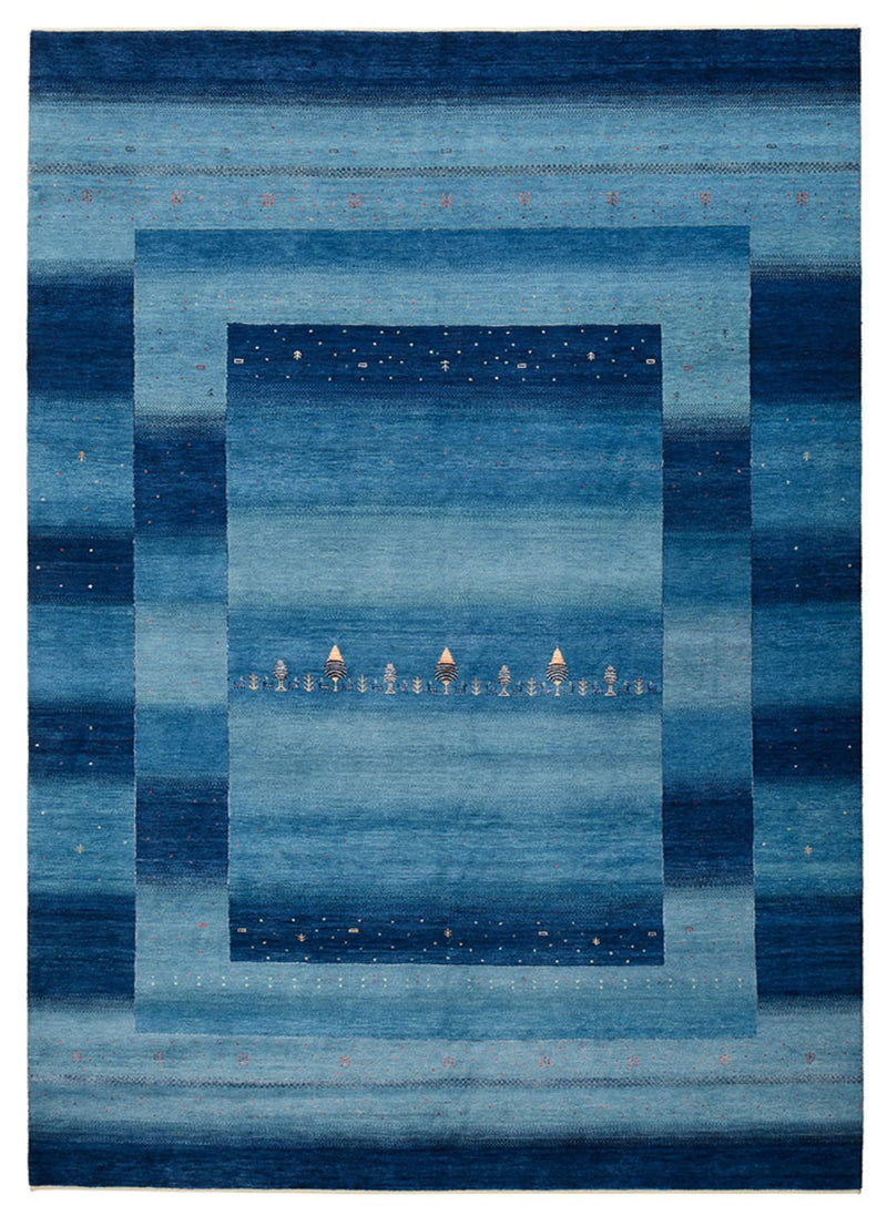 Gabbeh Rug - Loribaft Indus - 345 x 247 cm - sea blue