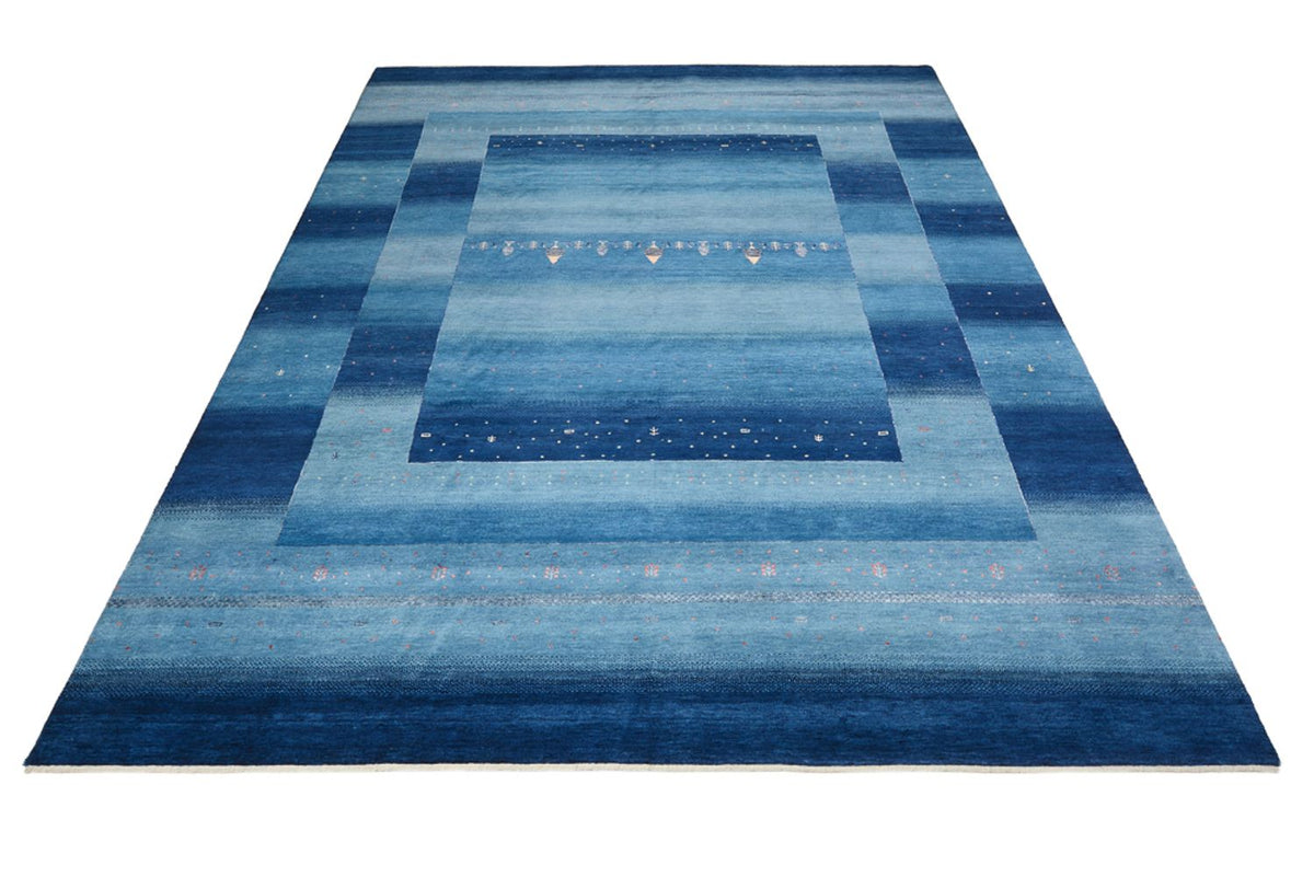 Gabbeh Rug - Loribaft Indus - 345 x 247 cm - sea blue