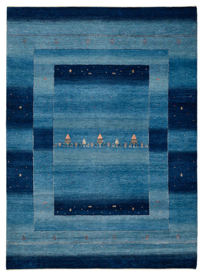 Gabbeh Rug - Loribaft Indus - 235 x 169 cm - sea blue