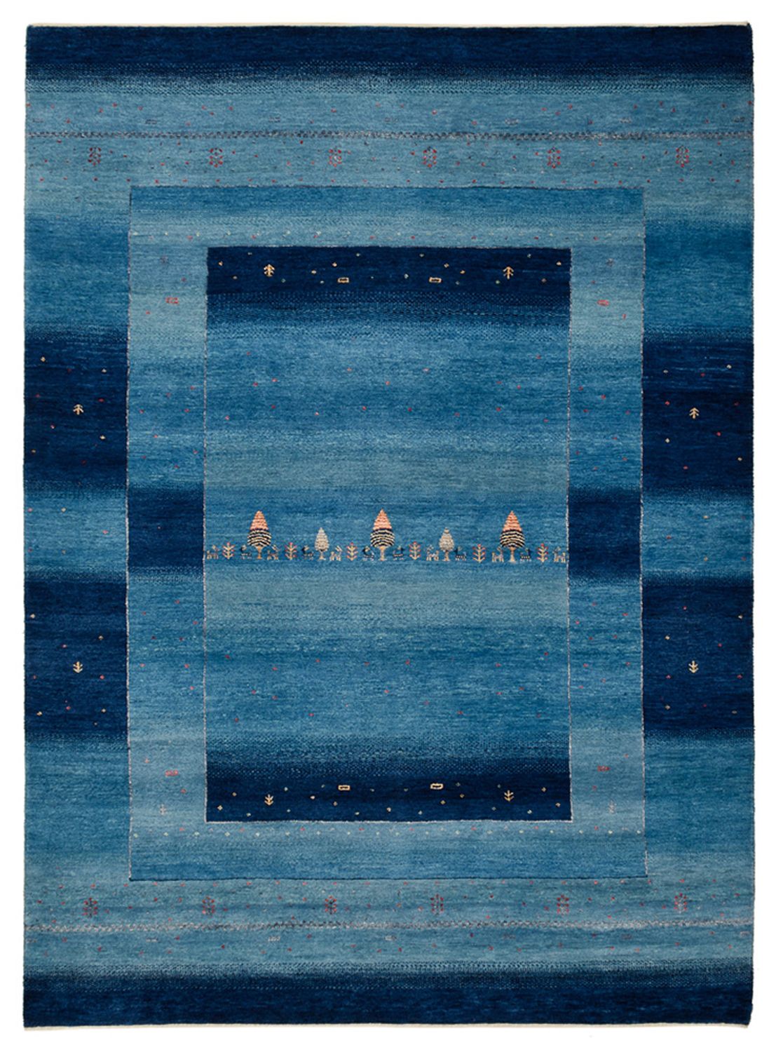 Gabbeh Rug - Loribaft Indus - 235 x 169 cm - sea blue