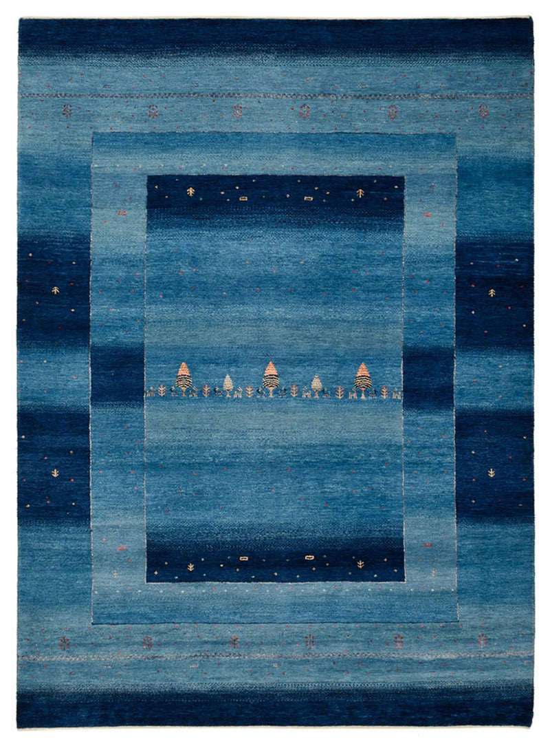 Gabbeh Rug - Loribaft Indus - 235 x 169 cm - sea blue