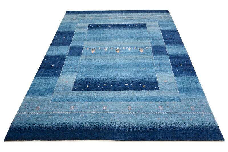 Gabbeh Rug - Loribaft Indus - 235 x 169 cm - sea blue