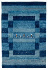 Gabbeh Rug - Loribaft Indus - 304 x 204 cm - sea blue