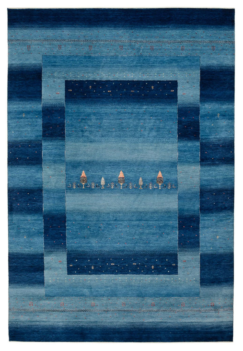 Gabbeh Rug - Loribaft Indus - 304 x 204 cm - sea blue