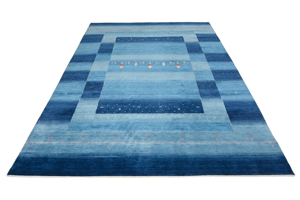 Gabbeh Rug - Loribaft Indus - 304 x 204 cm - sea blue