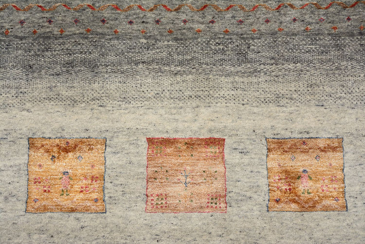 Gabbeh Rug - Loribaft Indus - 354 x 248 cm - dark beige