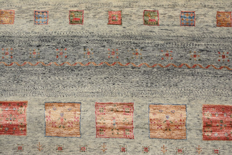 Gabbeh Rug - Loribaft Indus square  - 156 x 152 cm - dark beige