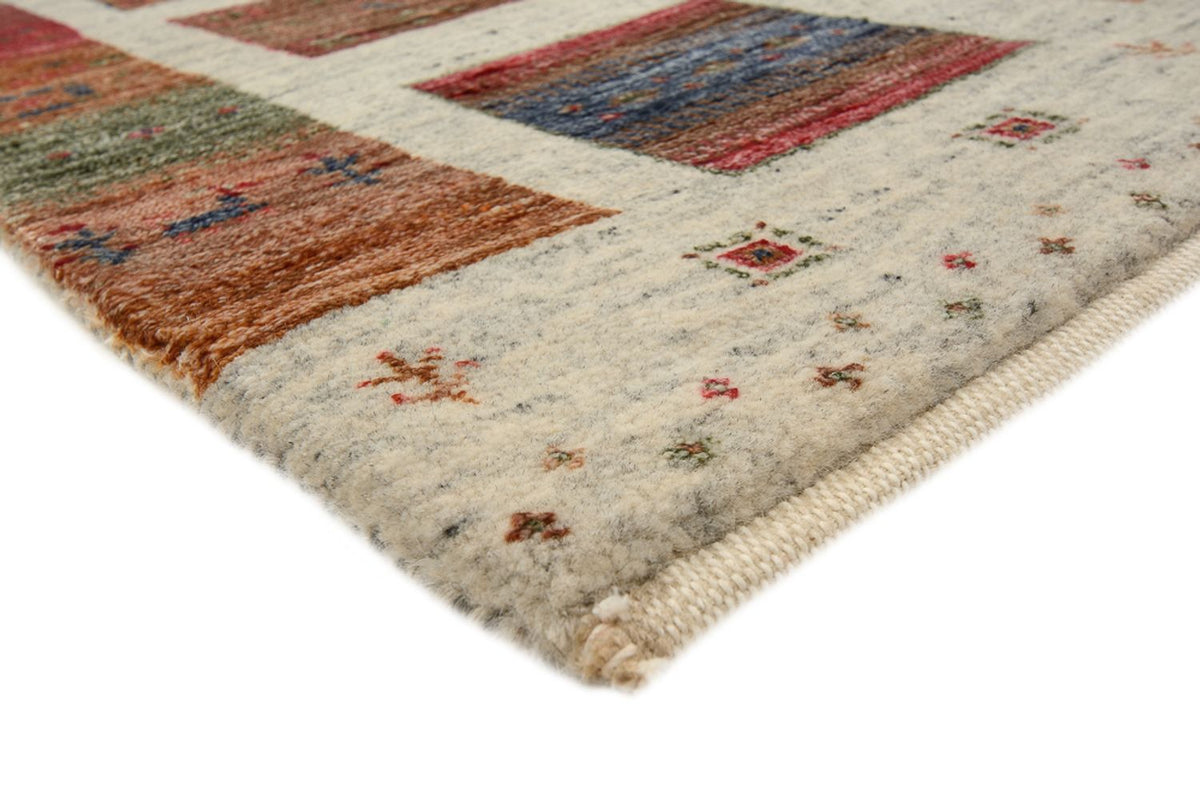 Gabbeh Rug - Loribaft Indus square  - 156 x 156 cm - dark beige