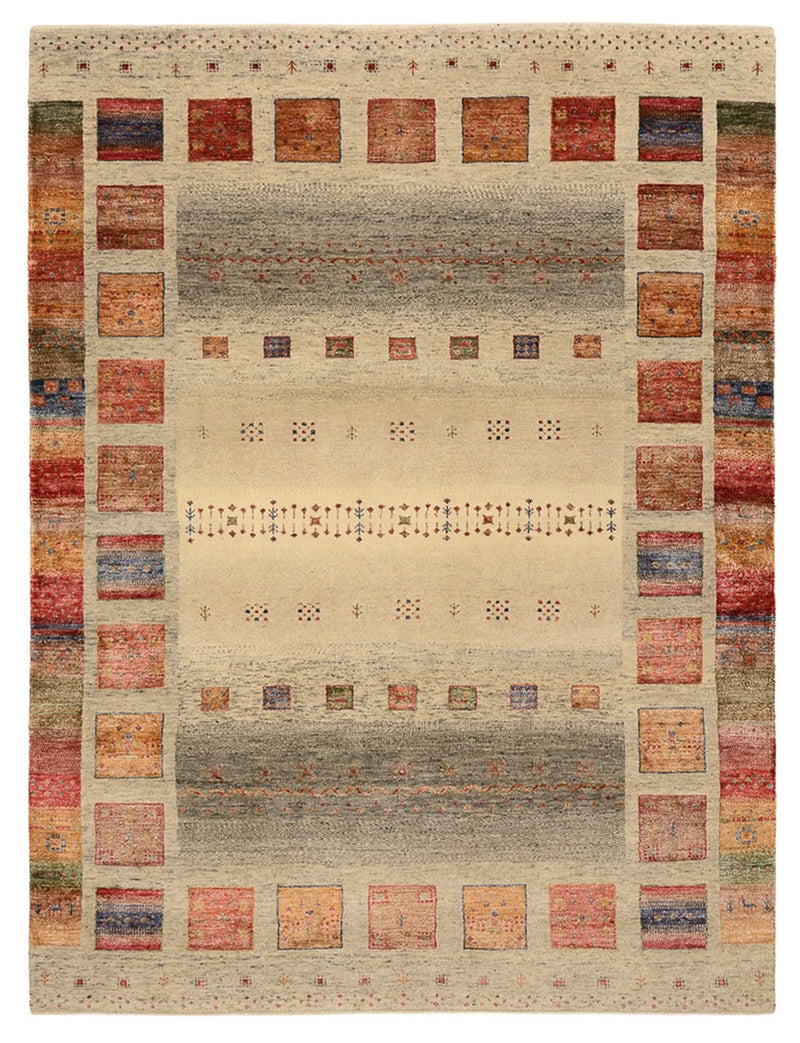 Gabbeh Rug - Loribaft Indus - 204 x 154 cm - dark beige