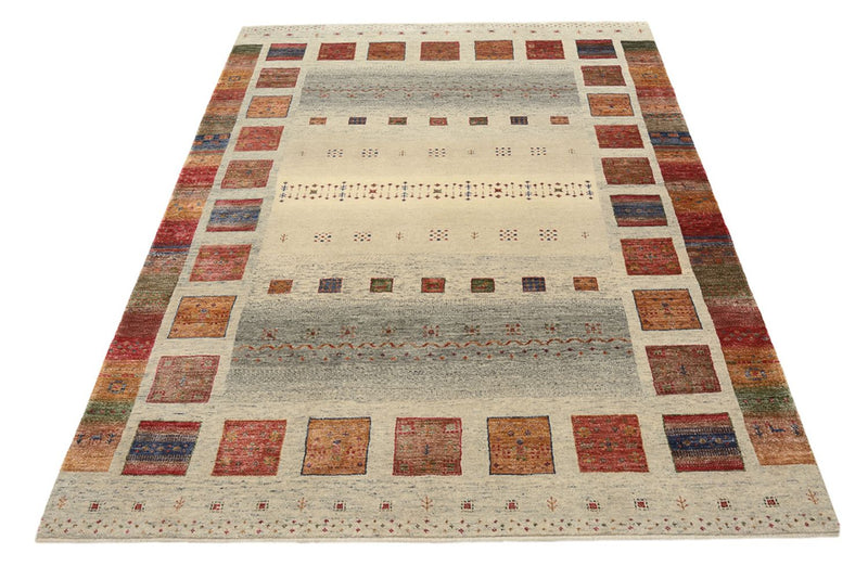 Gabbeh Rug - Loribaft Indus - 204 x 154 cm - dark beige