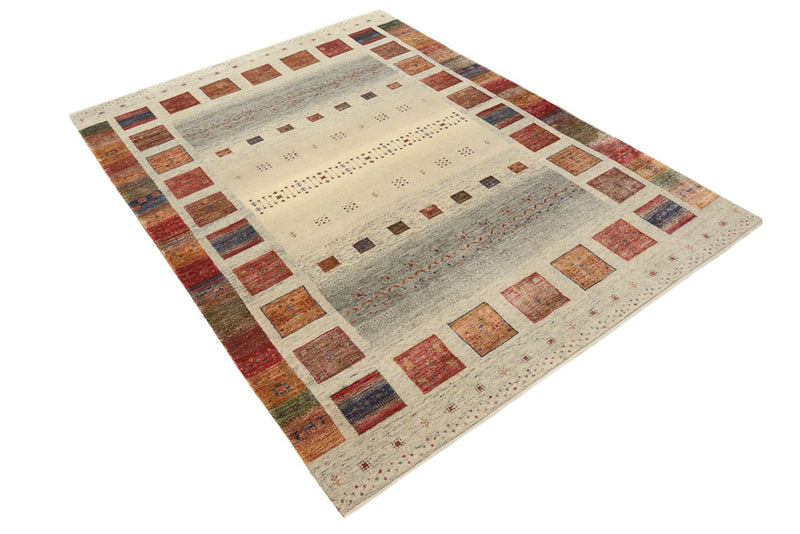 Gabbeh Rug - Loribaft Indus - 204 x 154 cm - dark beige