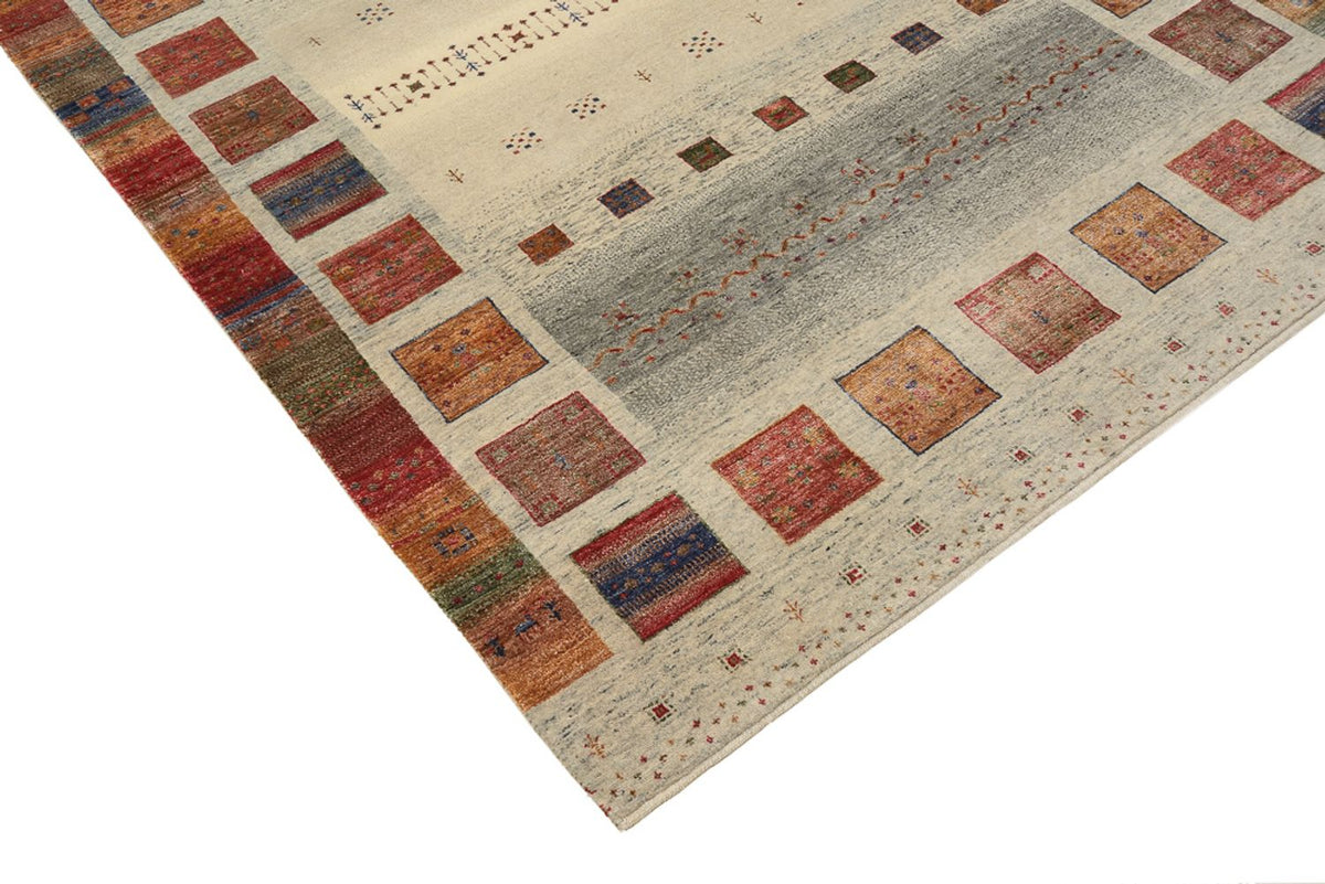 Gabbeh Rug - Loribaft Indus - 204 x 154 cm - dark beige