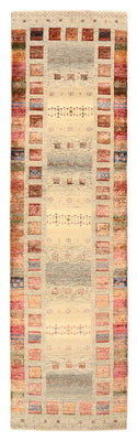 Runner Gabbeh Rug - Loribaft Indus - 306 x 84 cm - dark beige