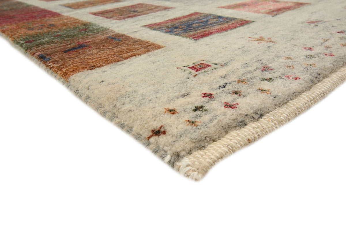 Runner Gabbeh Rug - Loribaft Indus - 306 x 85 cm - dark beige