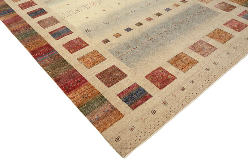Gabbeh Rug - Loribaft Indus - 351 x 254 cm - dark beige