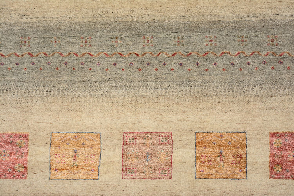 Gabbeh Rug - Loribaft Indus - 351 x 254 cm - dark beige