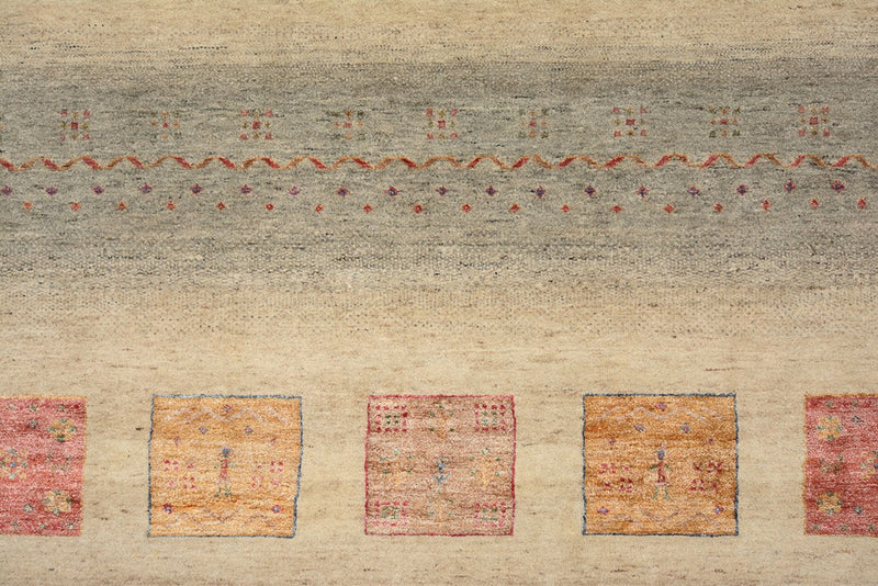 Gabbeh Rug - Loribaft Indus - 351 x 254 cm - dark beige