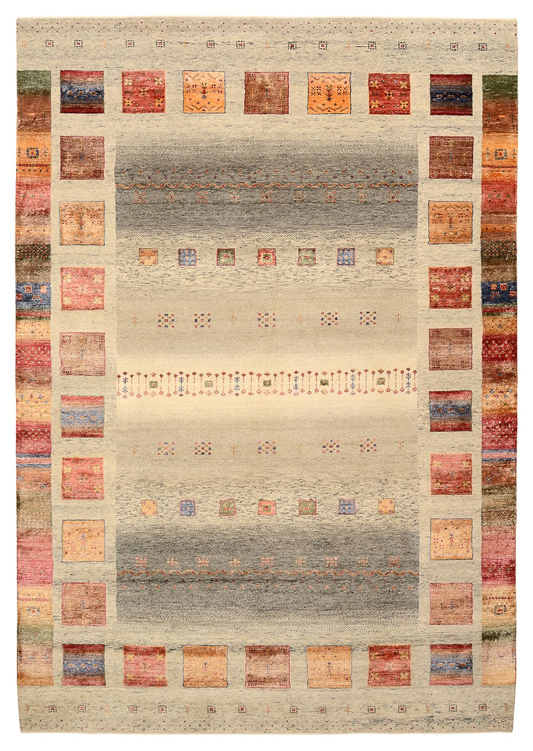 Gabbeh Rug - Loribaft Indus - 301 x 207 cm - dark beige