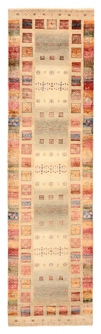 Runner Gabbeh Rug - Loribaft Indus - 305 x 81 cm - dark beige