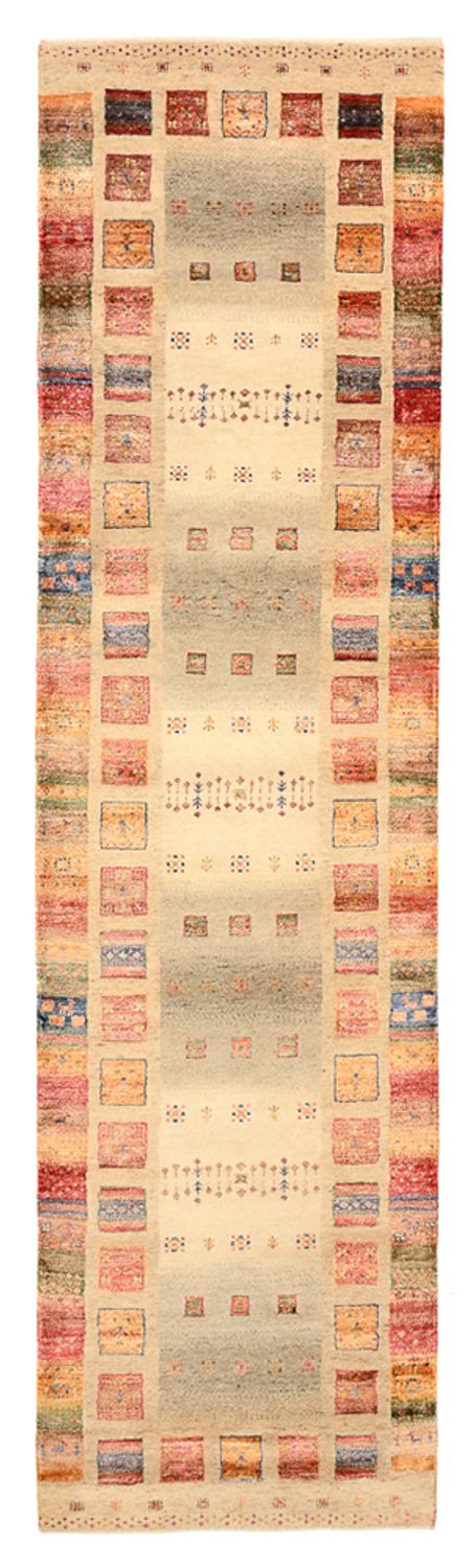 Runner Gabbeh Rug - Loribaft Indus - 305 x 81 cm - dark beige