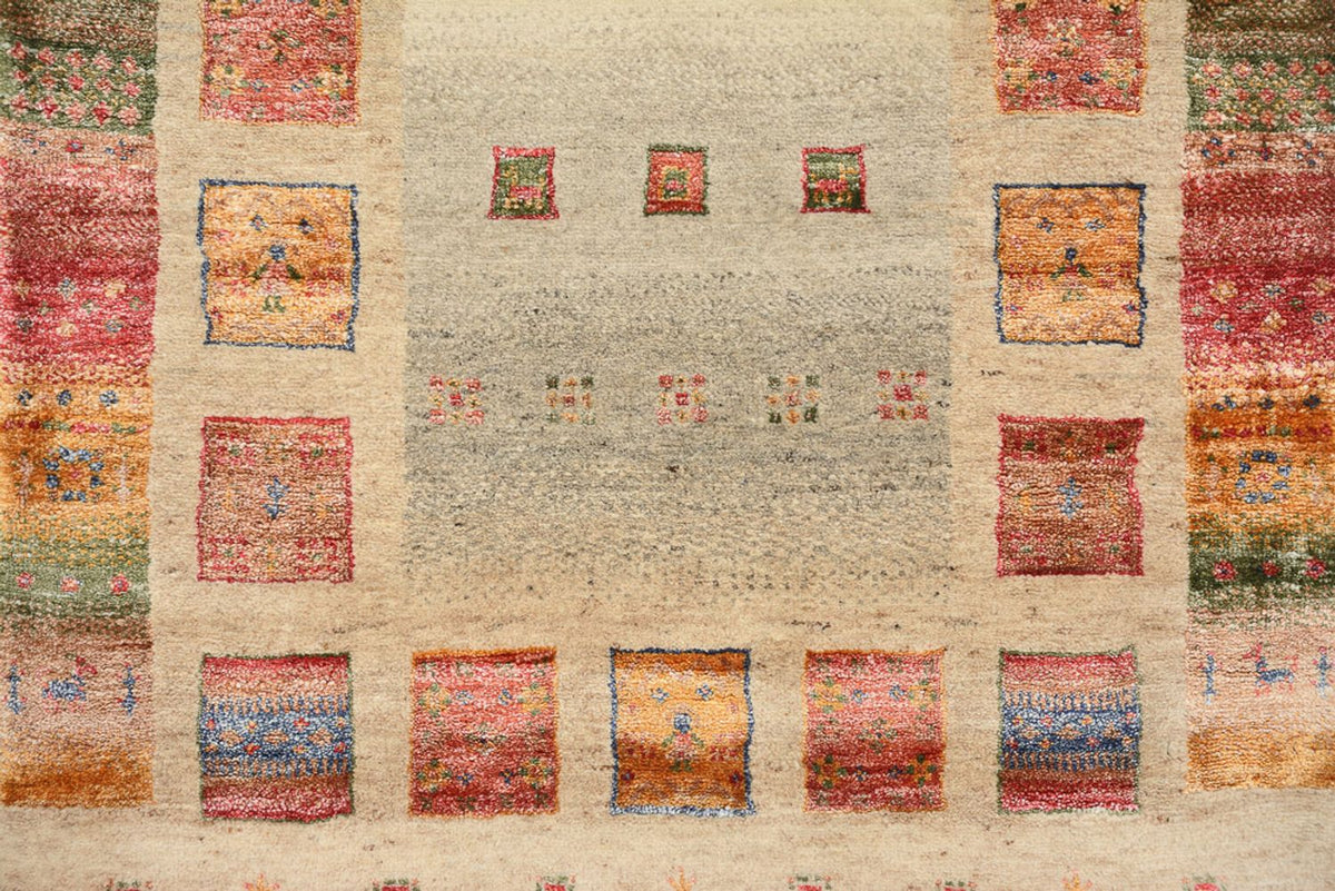 Runner Gabbeh Rug - Loribaft Indus - 305 x 81 cm - dark beige