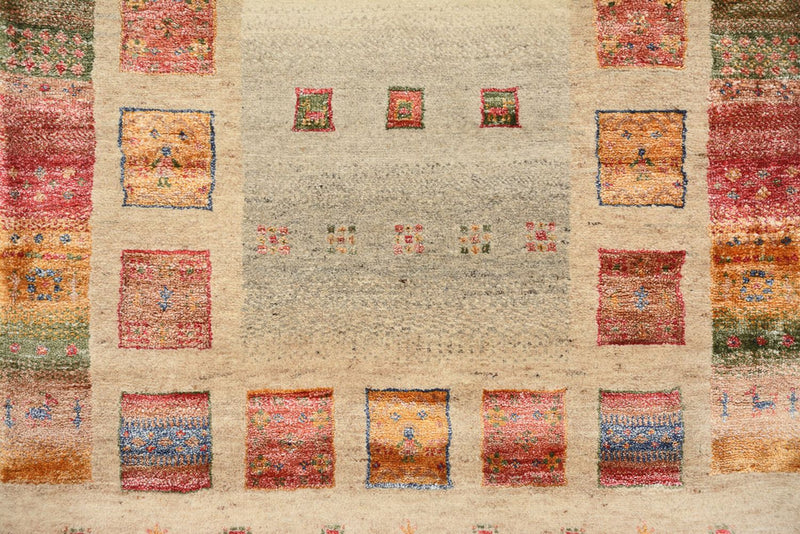 Runner Gabbeh Rug - Loribaft Indus - 305 x 81 cm - dark beige
