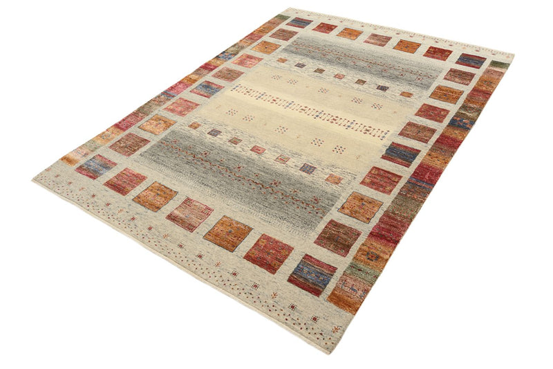 Gabbeh Rug - Loribaft Indus - 205 x 154 cm - dark beige