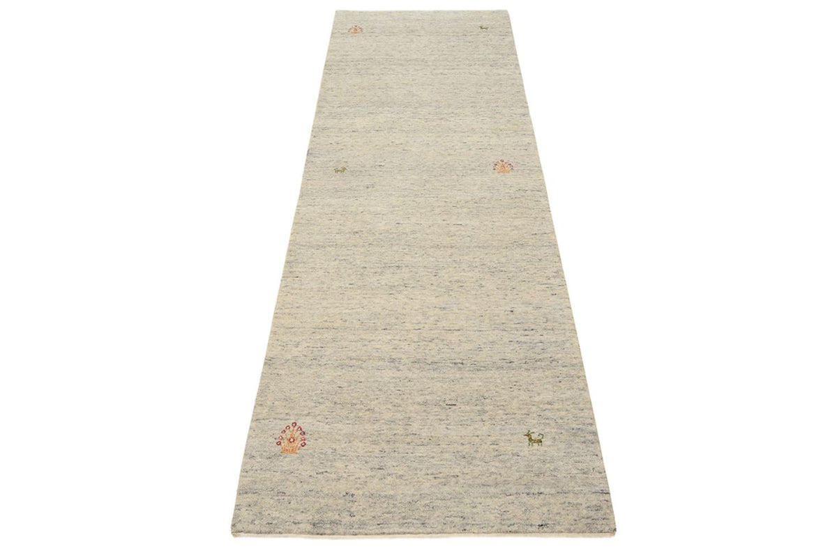 Runner Gabbeh Rug - Loribaft Indus - 238 x 82 cm - dark beige
