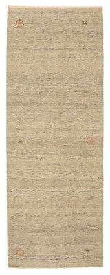 Runner Gabbeh Rug - Loribaft Indus - 241 x 85 cm - dark beige