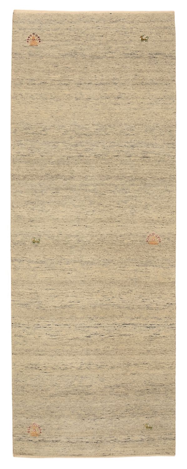 Runner Gabbeh Rug - Loribaft Indus - 241 x 85 cm - dark beige