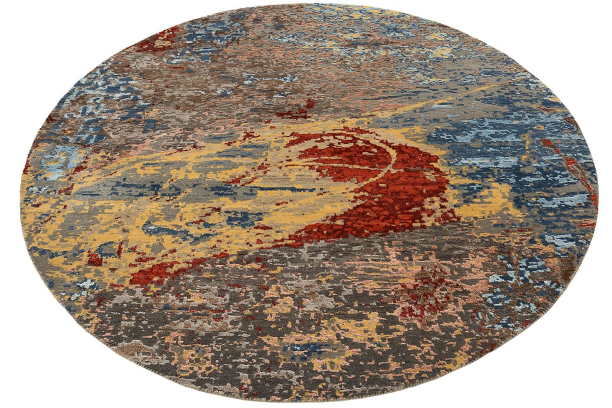 Designer Rug round  - 182 x 180 cm - multicolored