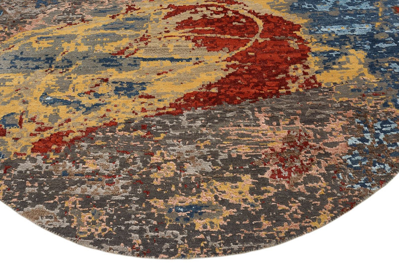 Designer Rug round  - 182 x 180 cm - multicolored