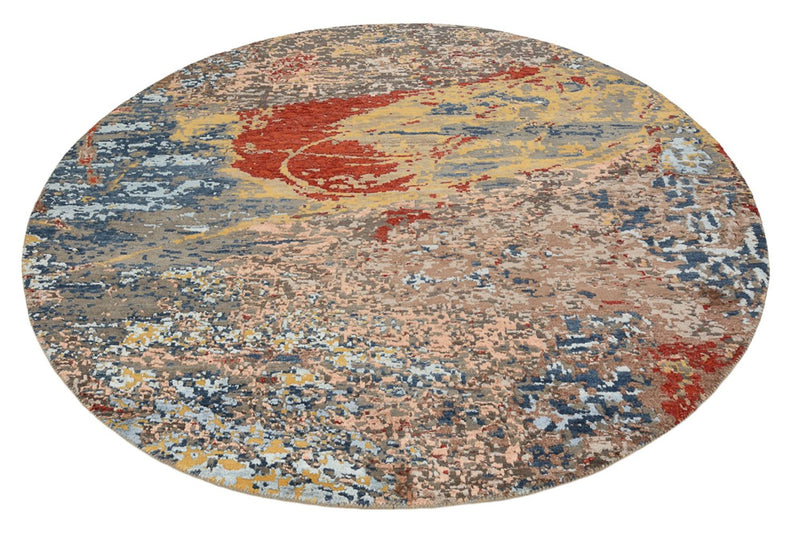 Designer Rug round  - 182 x 180 cm - multicolored