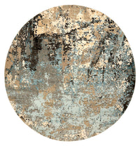 Designer Rug round  - 179 x 176 cm - multicolored