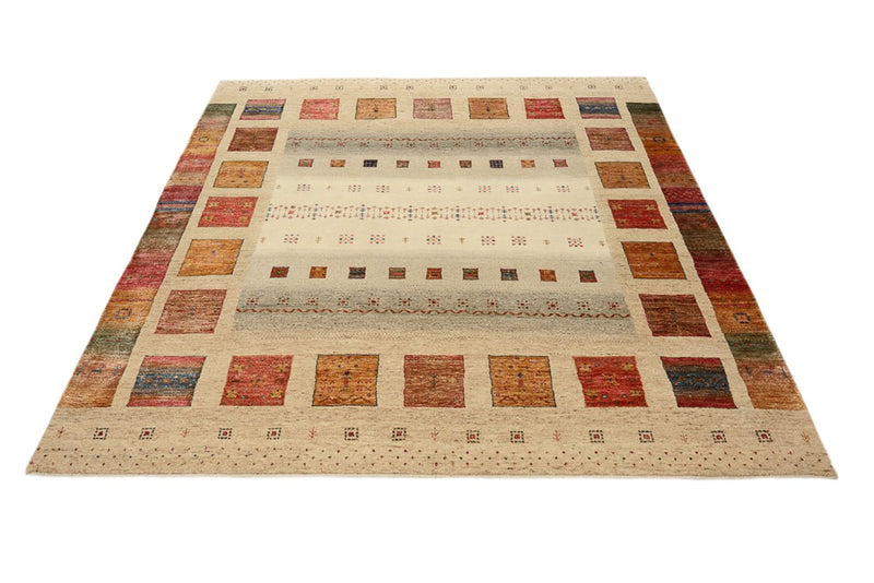 Gabbeh Rug - Loribaft Indus square  - 205 x 203 cm - multicolored