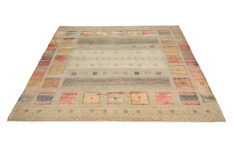 Gabbeh Rug - Loribaft Indus square  - 205 x 203 cm - multicolored