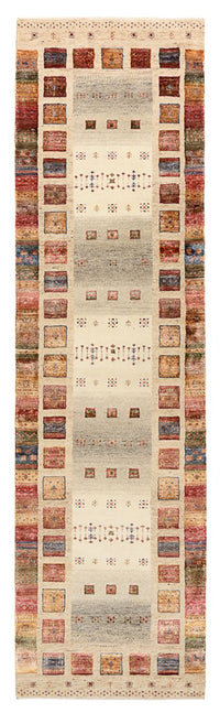 Runner Gabbeh Rug - Loribaft Indus - 295 x 82 cm - multicolored