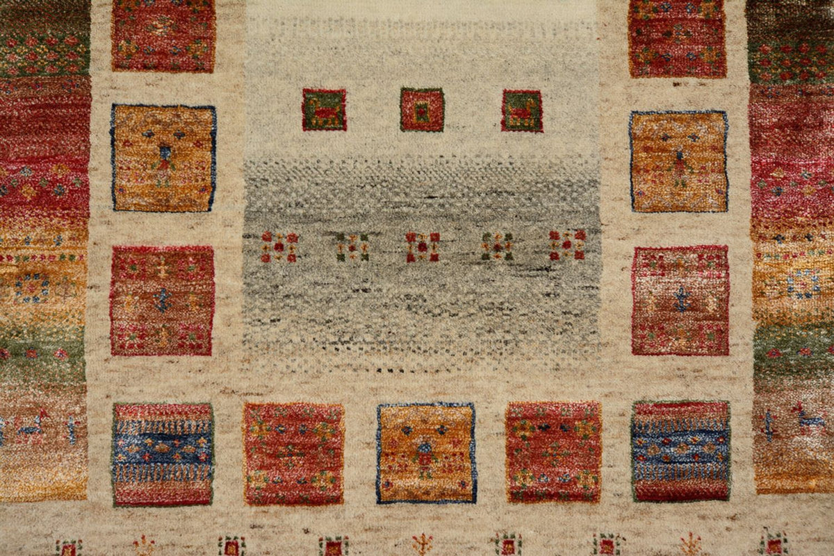 Runner Gabbeh Rug - Loribaft Indus - 295 x 82 cm - multicolored