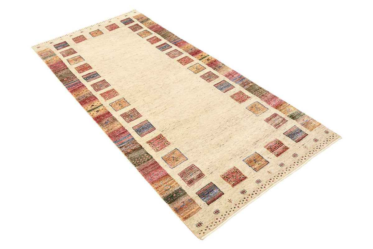 Runner Gabbeh Rug - Loribaft Indus - 202 x 94 cm - multicolored