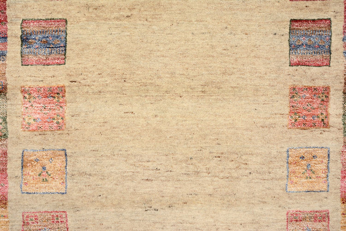 Runner Gabbeh Rug - Loribaft Indus - 202 x 94 cm - multicolored