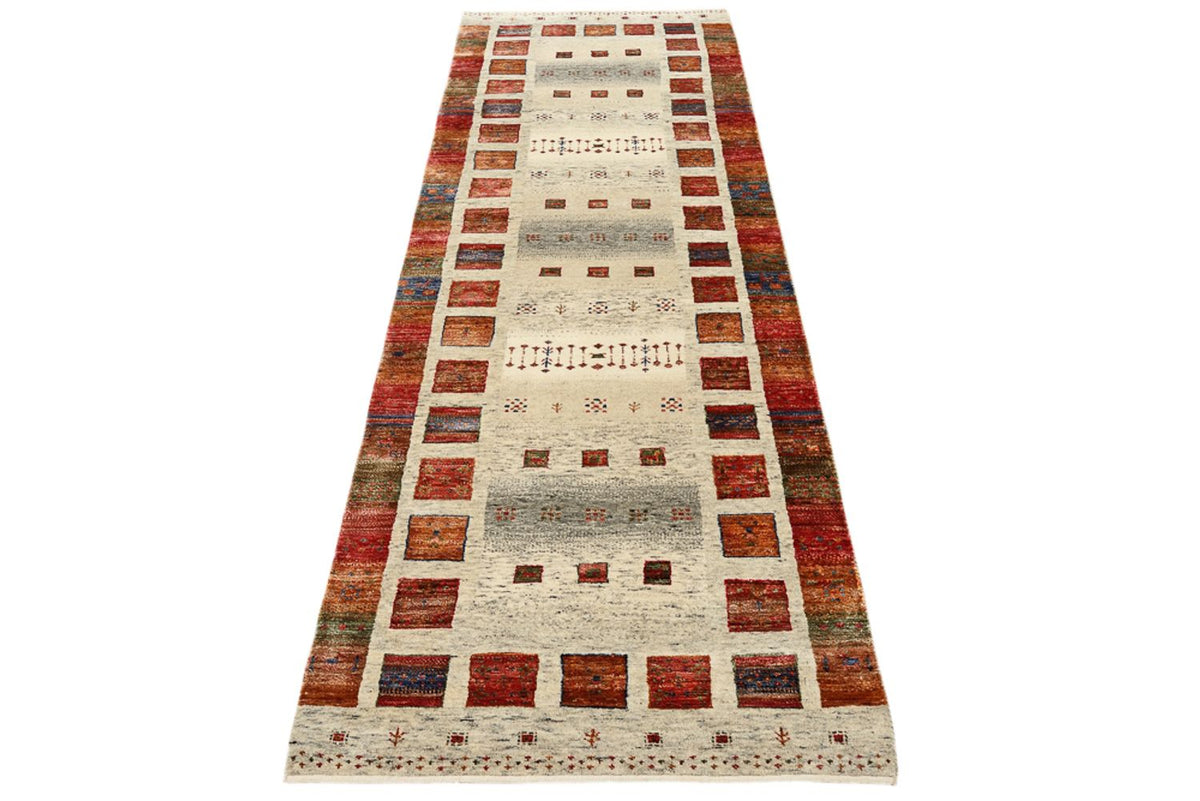 Runner Gabbeh Rug - Loribaft Indus - 256 x 84 cm - multicolored