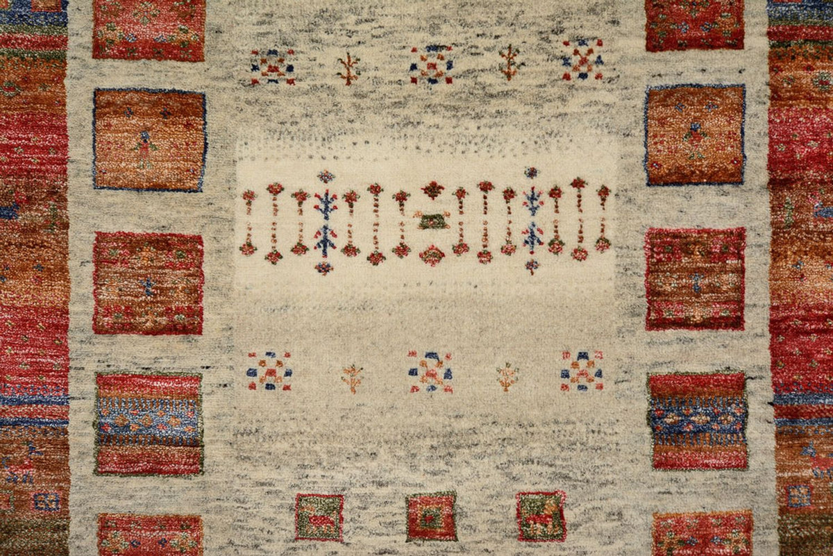 Runner Gabbeh Rug - Loribaft Indus - 256 x 84 cm - multicolored