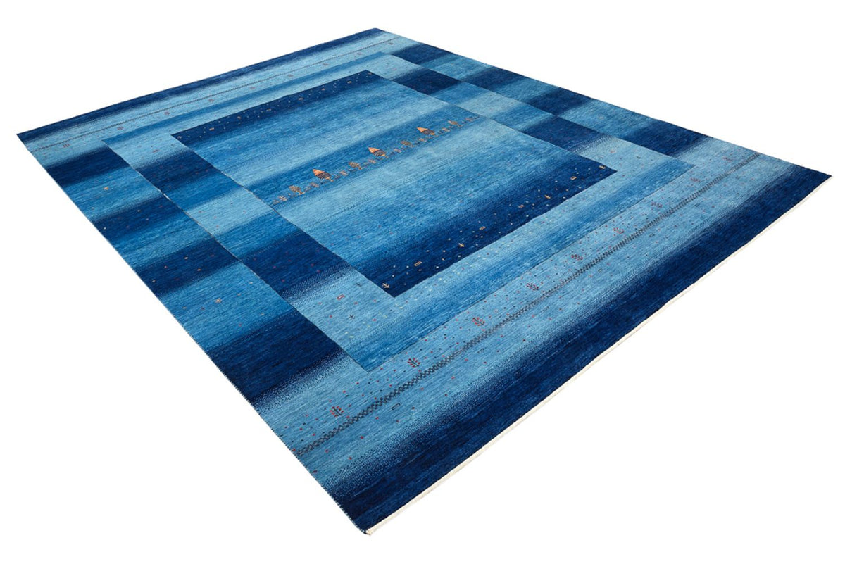 Gabbeh Rug - Loribaft Indus - 303 x 241 cm - sea blue