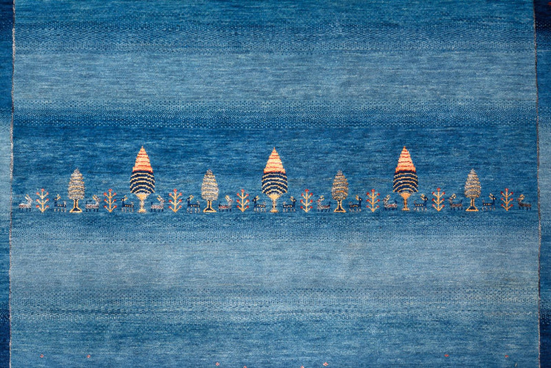 Gabbeh Rug - Loribaft Indus - 303 x 241 cm - sea blue