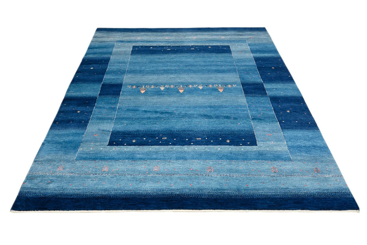 Gabbeh Rug - Loribaft Indus - 232 x 177 cm - sea blue