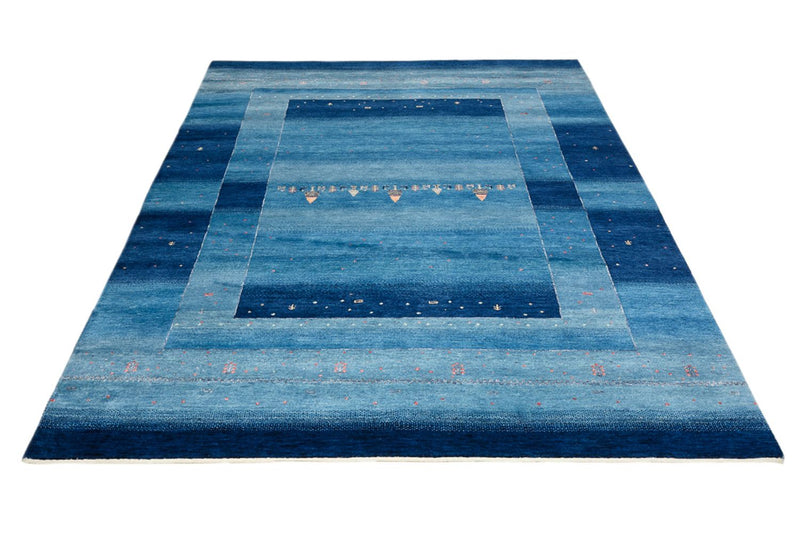 Gabbeh Rug - Loribaft Indus - 232 x 177 cm - sea blue